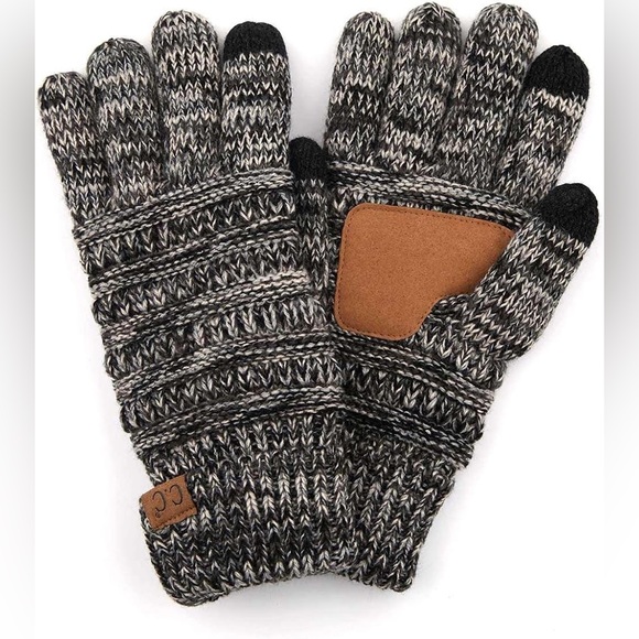 3/$20 C.C Unisex Cable Knit Inner Lined Anti-Slip Touchscreen Texting Gloves - Picture 3 of 12